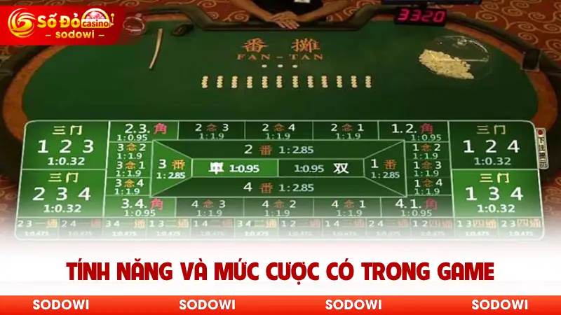 Fantan - Trải Nghiệm Dòng Game Hấp Dẫn Nhất Tại SODO 4 Tính năng và mức cược có trong game
